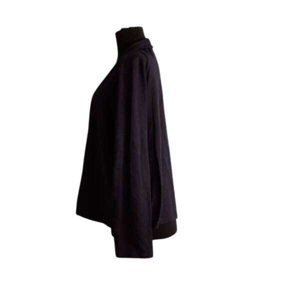 Eileen Fisher Size S Open Front Navy Blue Cardigan Jacket Cotton Lycra Blend - Picture 3 of 9